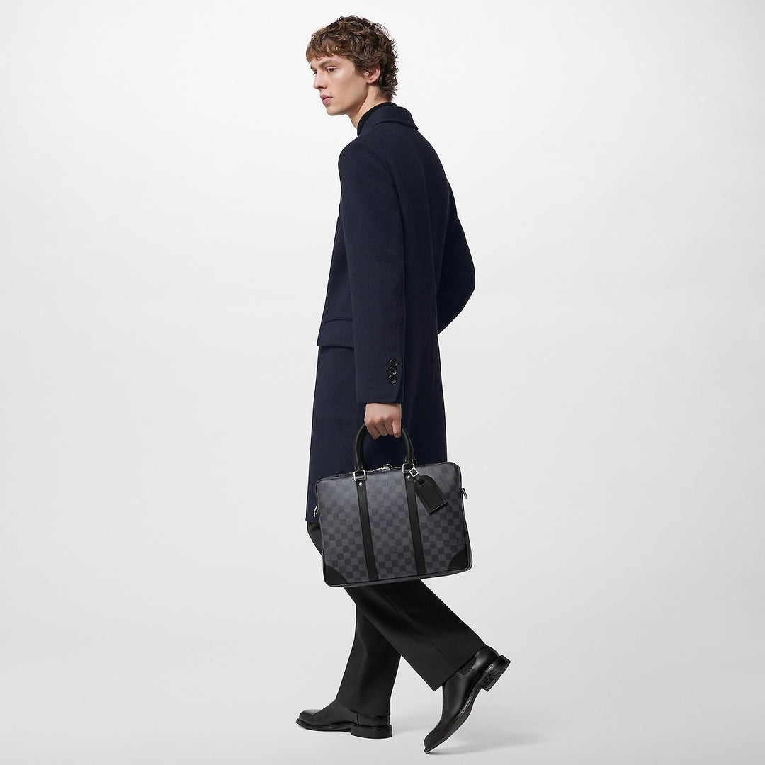 LOUIS VUITTON DAMIER GRAPHITE PORTE DOCUMENTS VOYAGE PM BAG