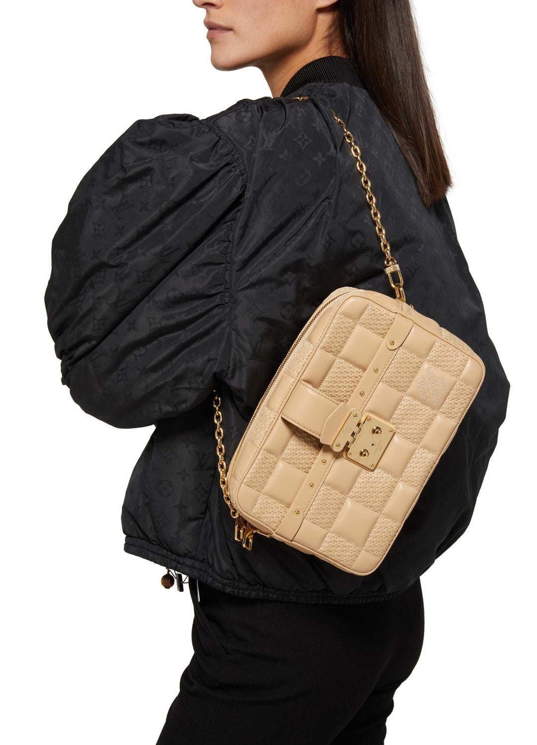 LOUIS VUITTON DAMIER LAMBSKIN TROCA MM CROSSBODY BAG
