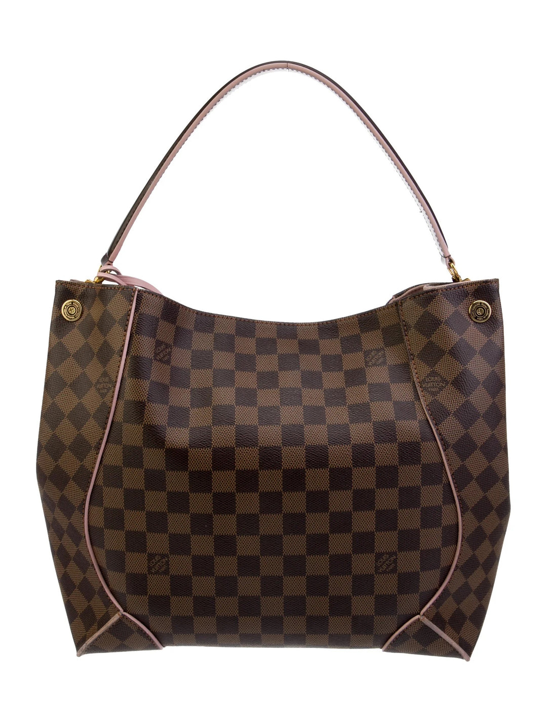 LOUIS VUITTON DAMIER EBENE CAISSA HOBO BAG ROSE BALLERINE
