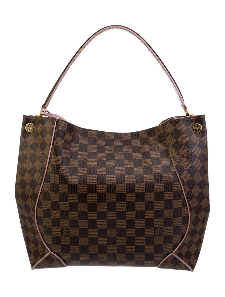 LOUIS VUITTON DAMIER EBENE CAISSA HOBO BAG ROSE BALLERINE