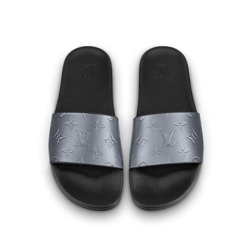 LOUIS VUITTON EMBOSSED MONOGRAM WATERFRONT MULES  display picture 1