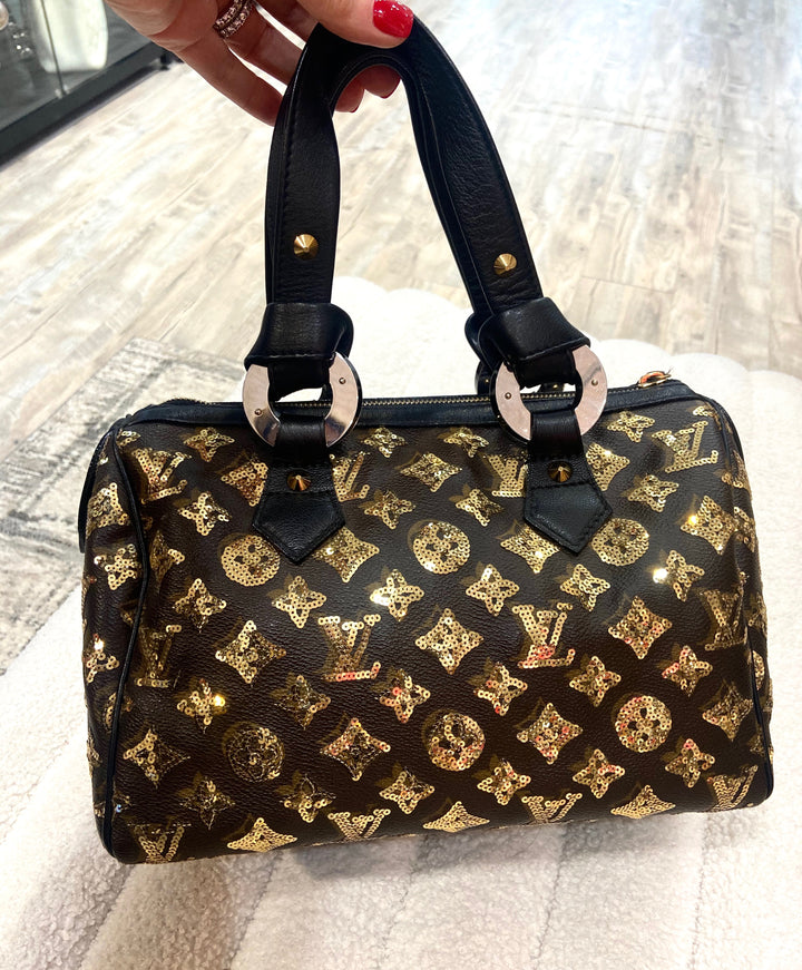 LOUIS VUITTON GOLD MONOGRAM ECLIPSE LIMITED EDITION SPEEDY 30