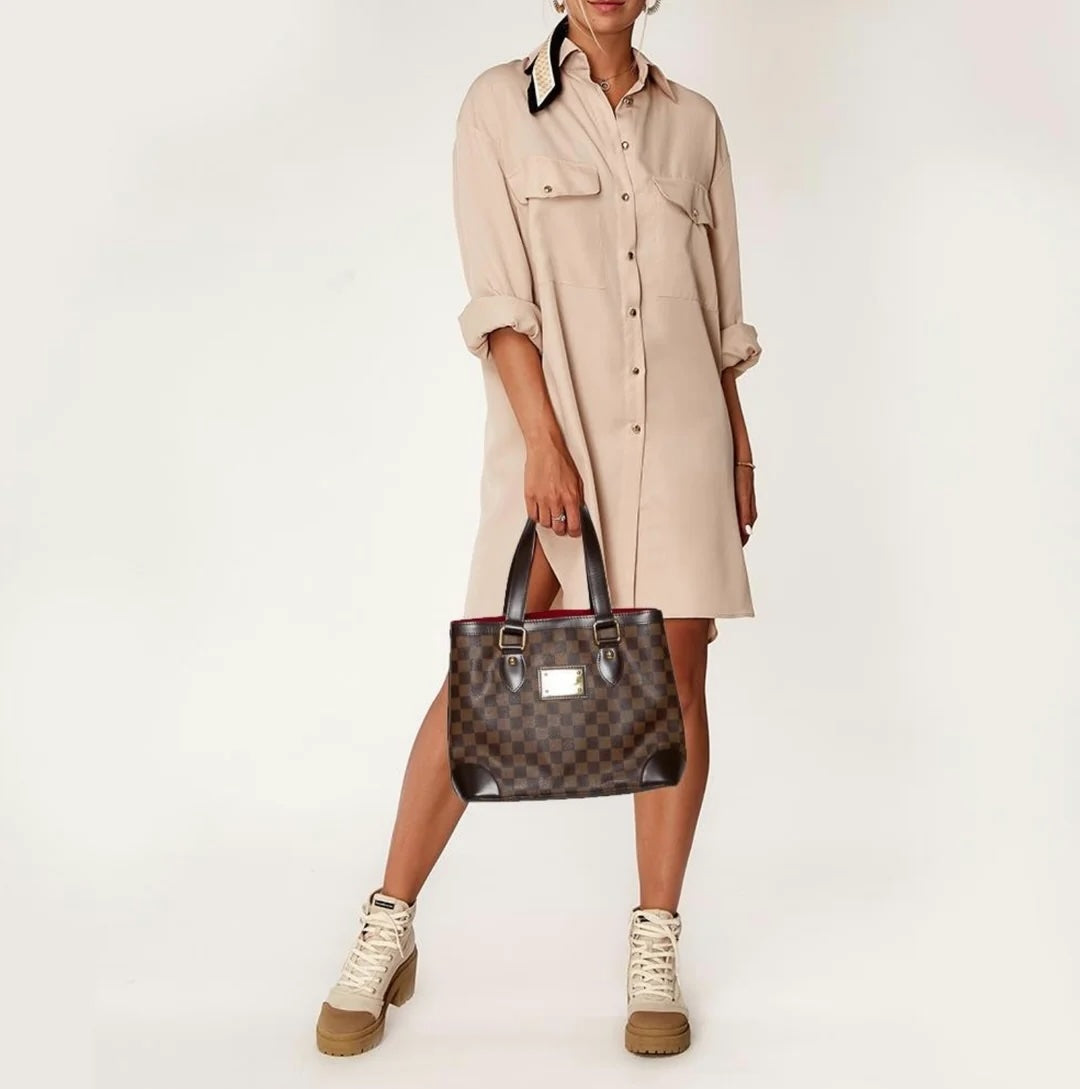 LOUIS VUITTON DAMIER EBENE HAMPSTEAD PM TOTE BAG