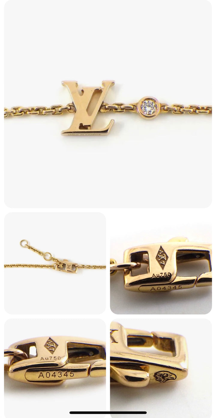 LOUIS VUITTON IDYLLE BLOSSOM LV DIAMOND 18K GOLD BRACELET