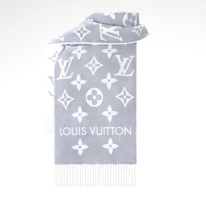 LOUIS VUITTON LV ESSENTIAL MONOGRAM SHINE WOOL SCARF
