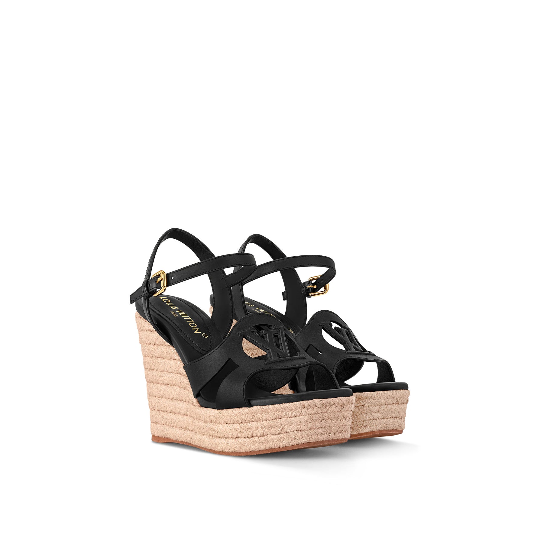 LOUIS VUITTON ISOLA WEDGE HEEL SANDALS