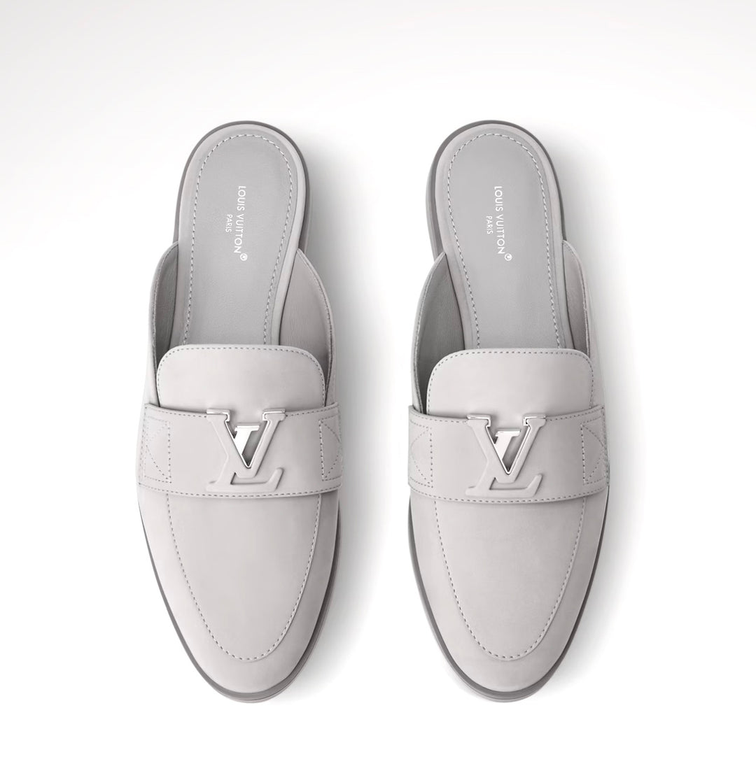 LOUIS VUITTON MARE FLEX NUBUCK CALFSKIN LEATHER LOAFER MULES