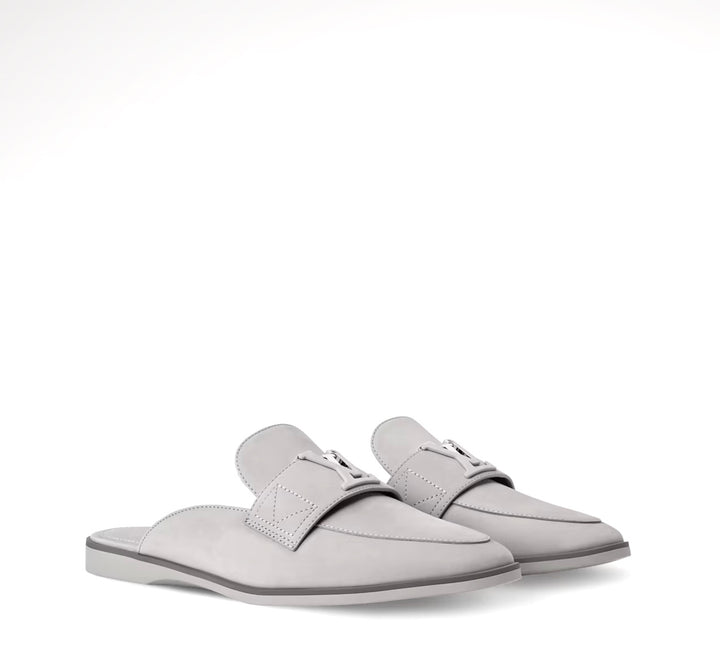 LOUIS VUITTON MARE FLEX NUBUCK CALFSKIN LEATHER LOAFER MULES