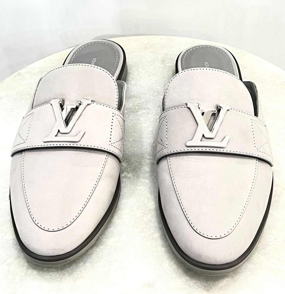 LOUIS VUITTON MARE FLEX NUBUCK CALFSKIN LEATHER LOAFER MULES