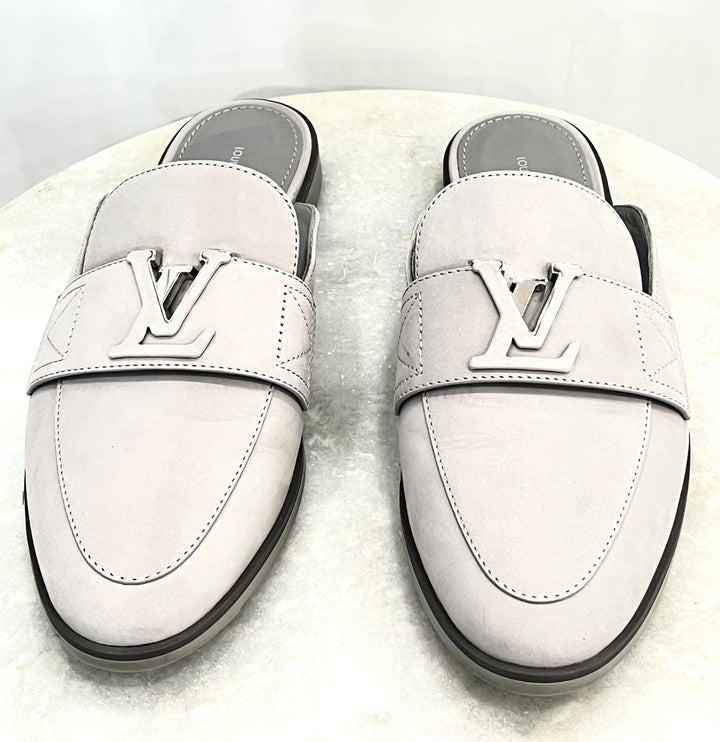 LOUIS VUITTON MARE FLEX NUBUCK CALFSKIN LEATHER LOAFER MULES