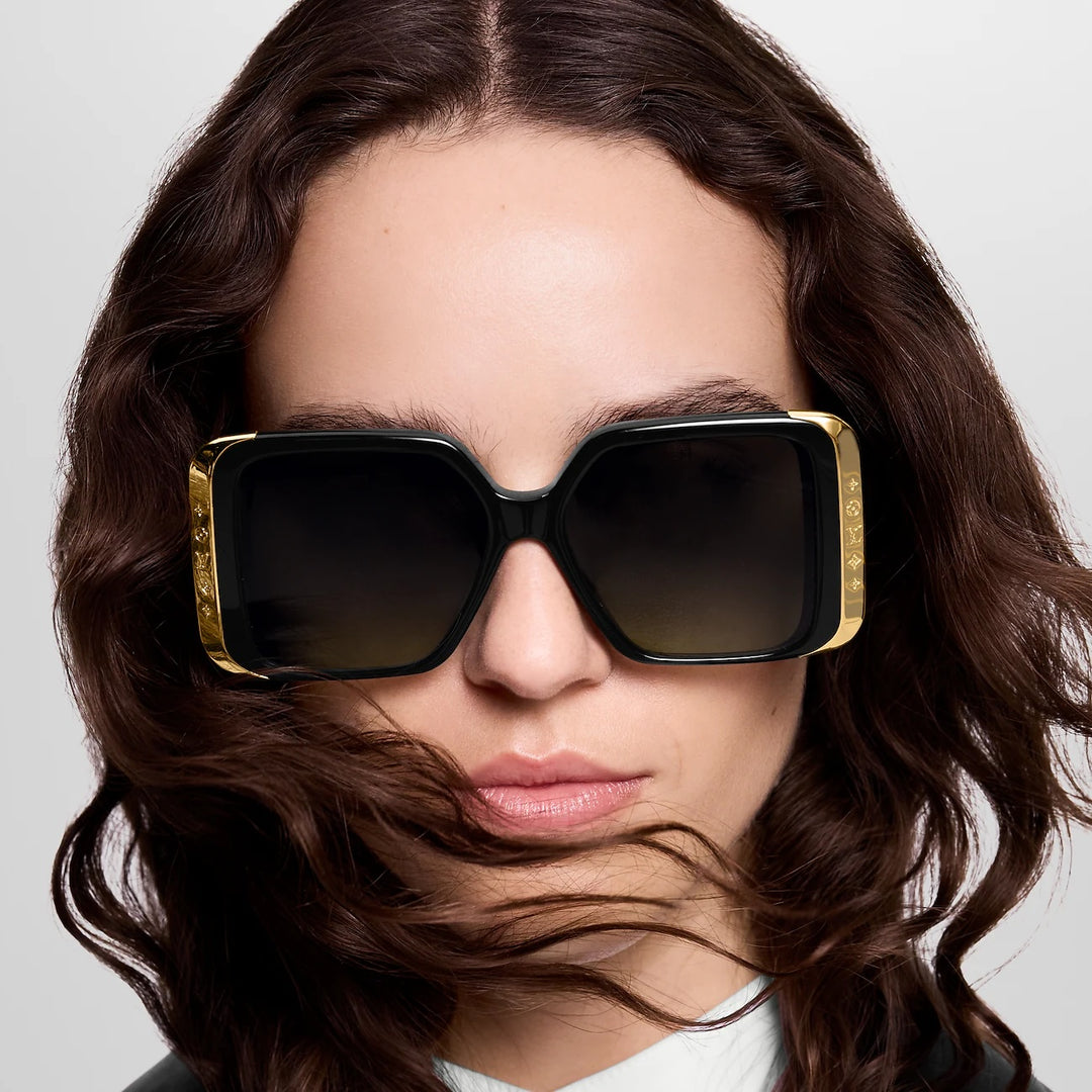 Louis Vuitton Moon Pearl Square Black Oversized Women\'s Sunglasses Louis Vuitton Black Moon Square Sunglasses main image 3