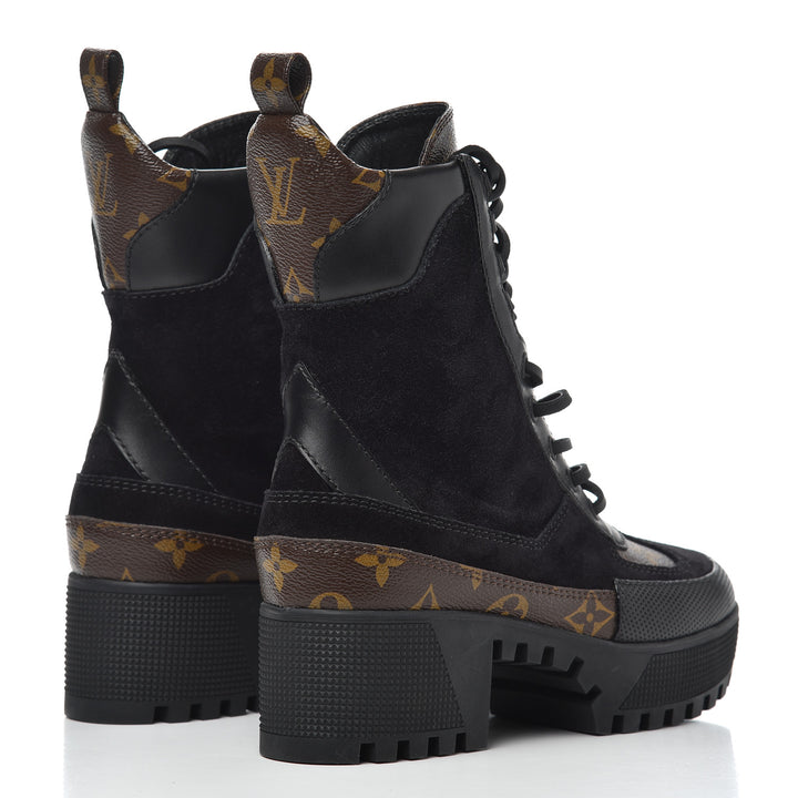 LOUIS VUITTON LAUREATE SUEDE LEATHER PLATFORM DESERT BOOTS