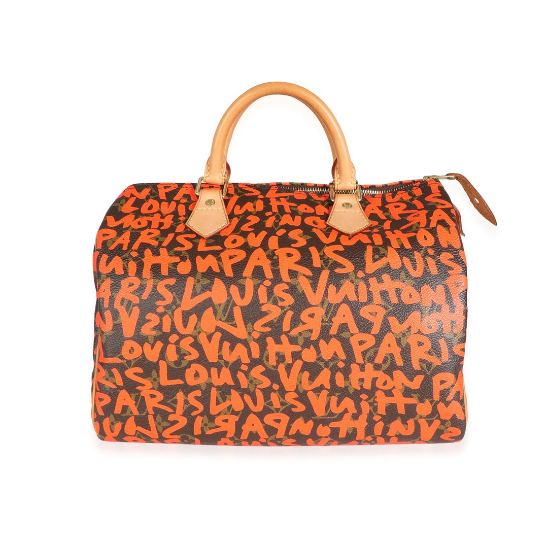 LOUIS VUITTON LIMITED EDITION ORANGE GRAFFITI MONOGRAM STEPHEN SPROUSE SPEEDY 30 BAG