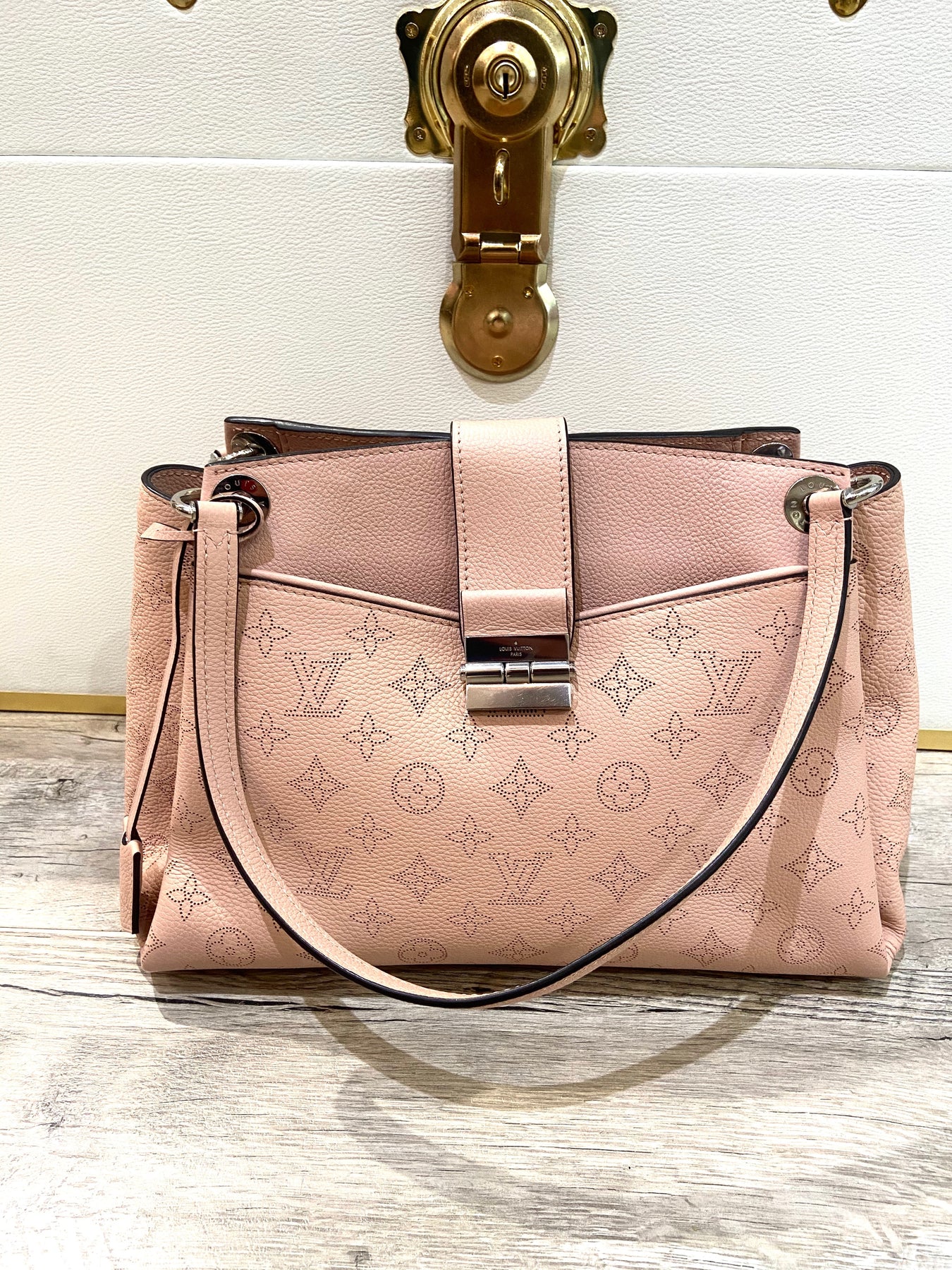 Louis Vuitton Tote Sevres Monogram Mahina Galet in Calfskin with  Silver-tone - US