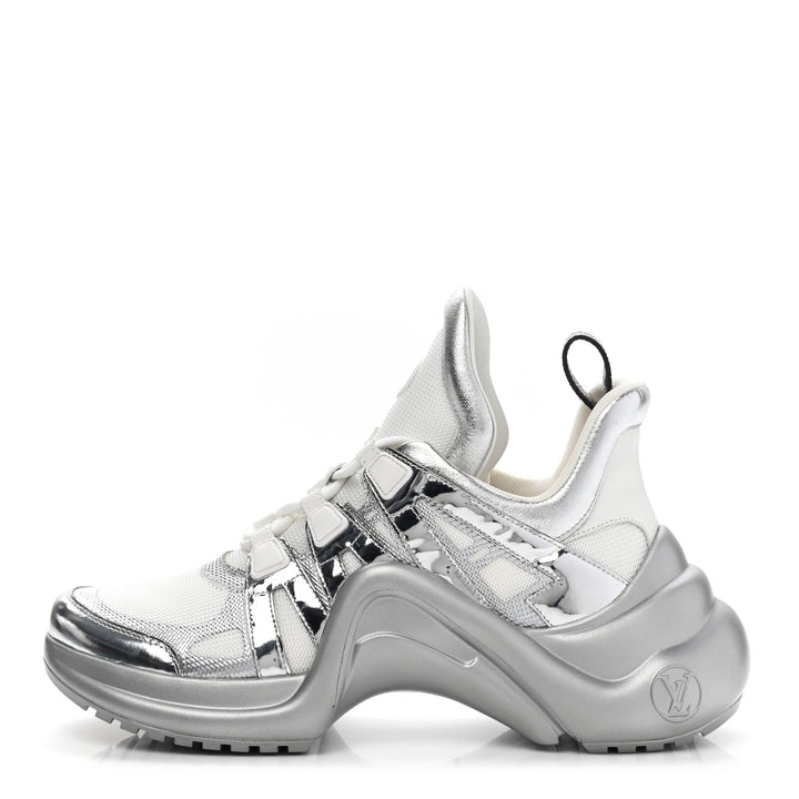 LOUIS VUITTON METALLIC CALFSKIN TECHNICAL NYLON ARCHLIGHT SNEAKERS