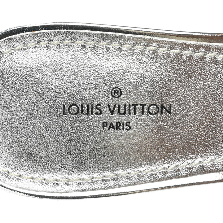 LOUIS VUITTON METALLIC LAMBSKIN EMBOSSED MONOGRAM REVIVAL MULES