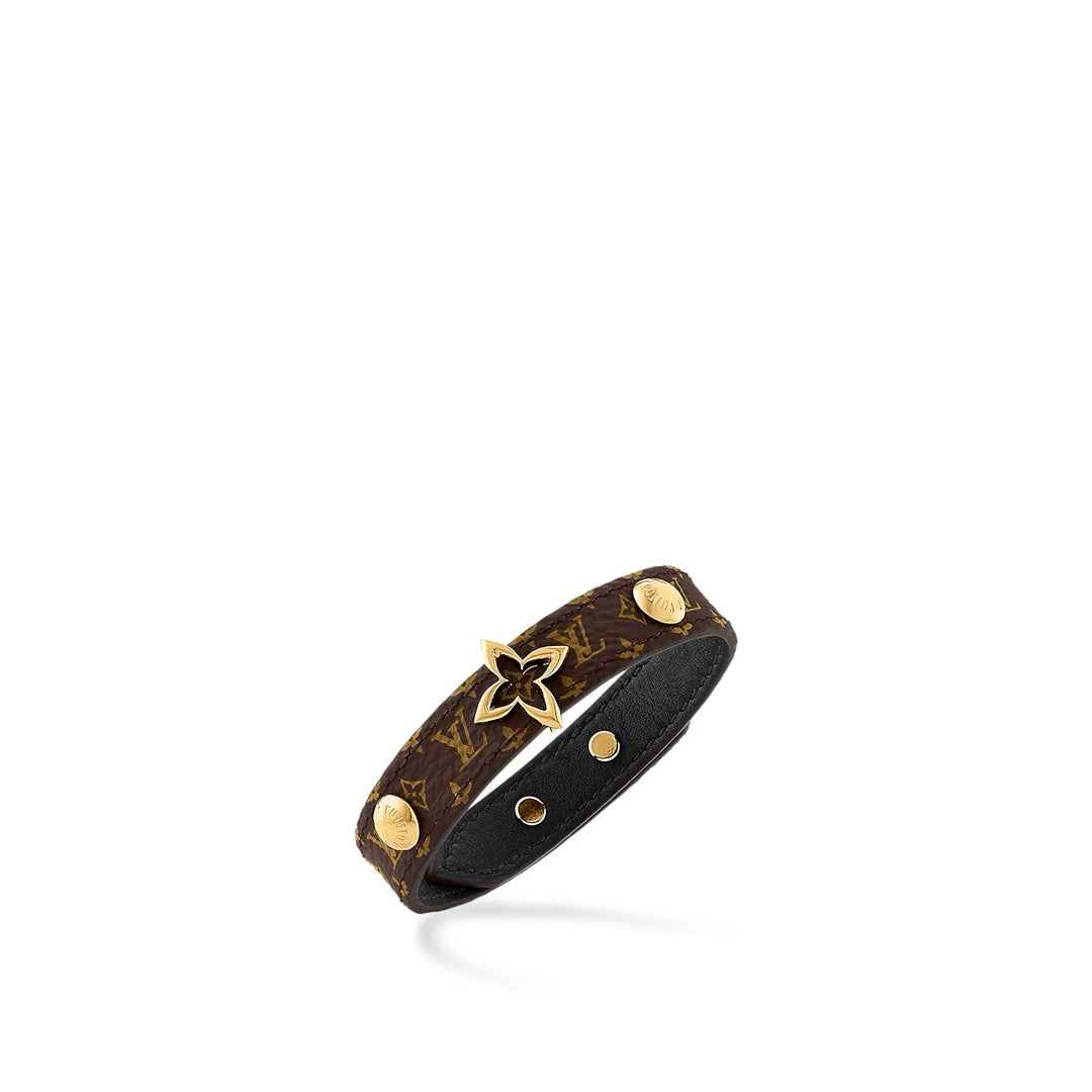 LOUIS VUITTON MONOGRAM BLOOMING ADJUSTABLE LEATHER BRACELET