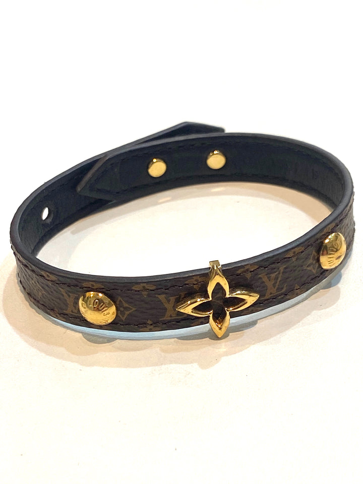 LOUIS VUITTON MONOGRAM BLOOMING ADJUSTABLE LEATHER BRACELET