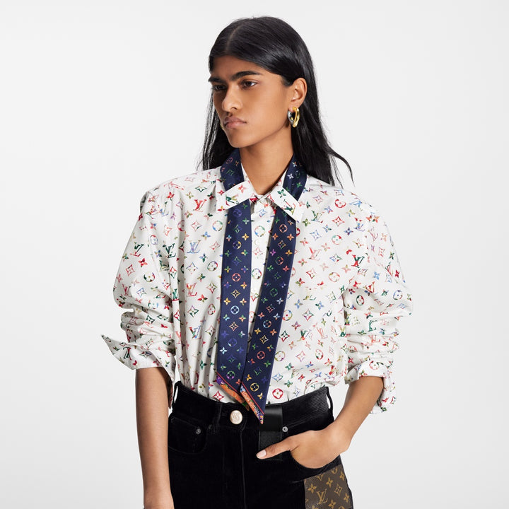 LOUIS VUITTON MULTICOLOR MONOGRAM BLOUSE WITH SCARF