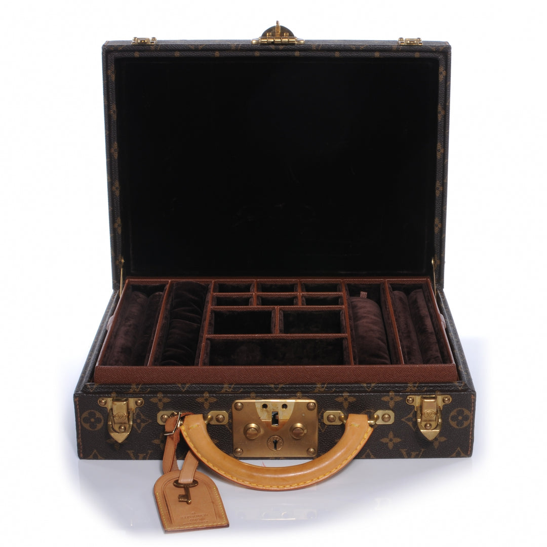 LOUIS VUITTON ノベルティアクセサリー BOX ケース トランク LOUIS VUITTON MONOGRAM BOITE BIJOUX 34 JEWELRY CASE HARD TRUNK