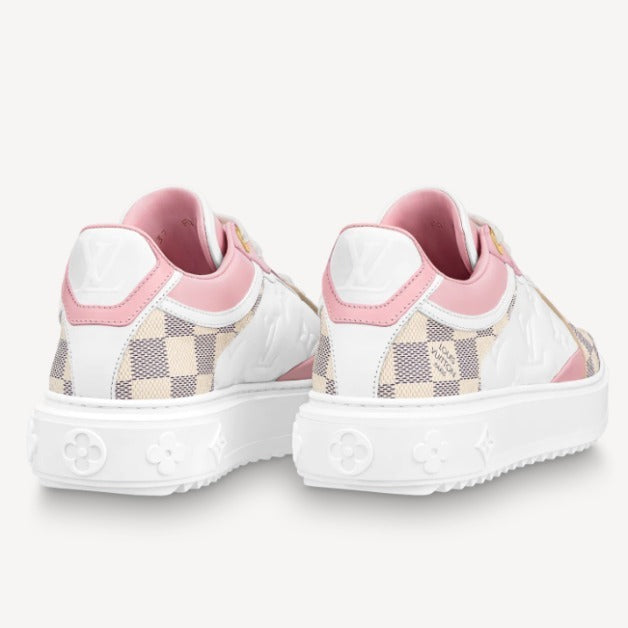 LOUIS VUITTON MONOGRAM EMBOSSED CALFSKIN DAMIER AZUR TIME OUT SNEAKERS