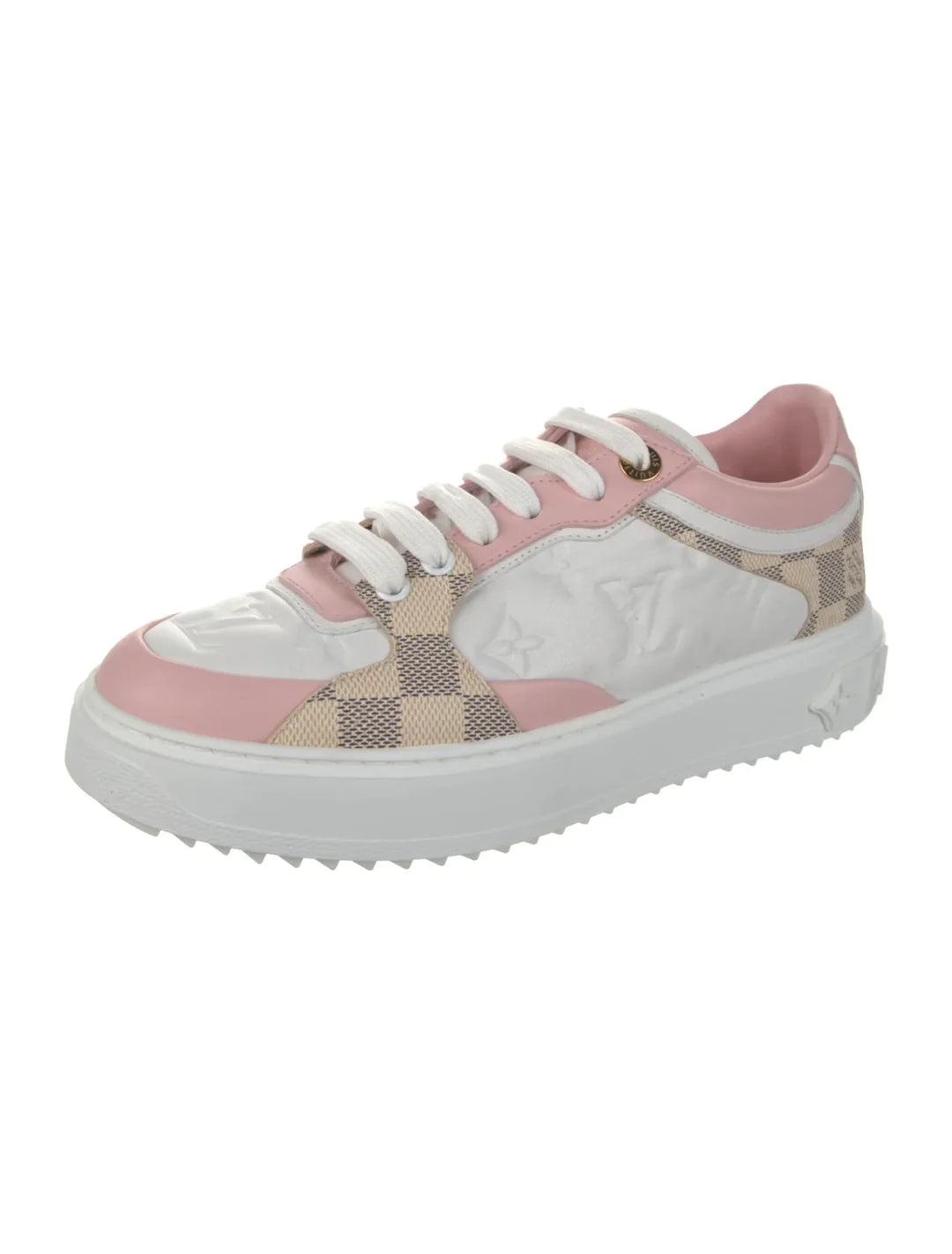LV Louis Vuitton Time Out Monogram Pink Red White Sneakers
