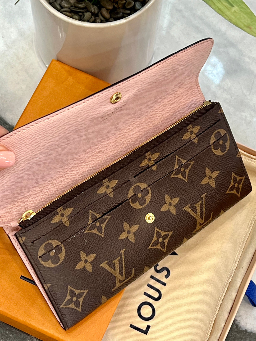 LOUIS VUITTON MONOGRAM EMILIE WALLET ROSE BALLERINE