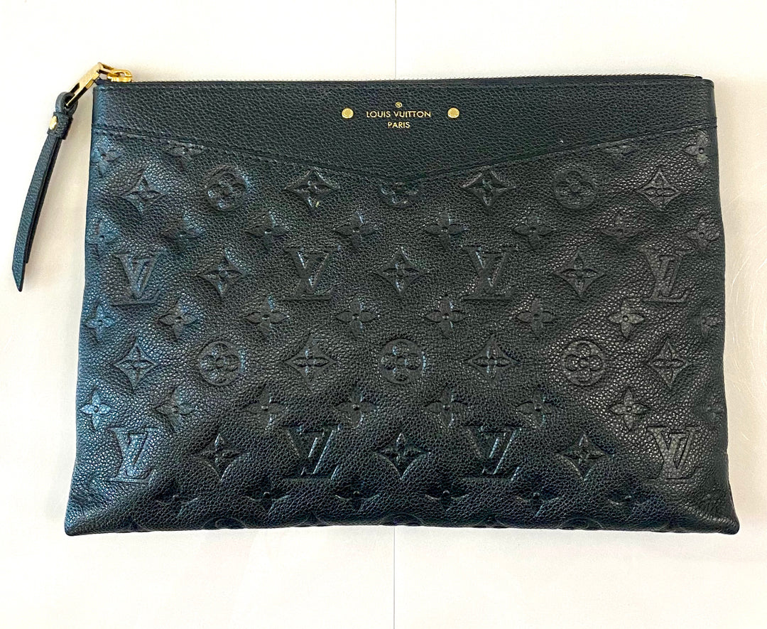 LOUIS VUITTON MONOGRAM EMPREINTE LEATHER DAILY POUCH CLUTCH BAG