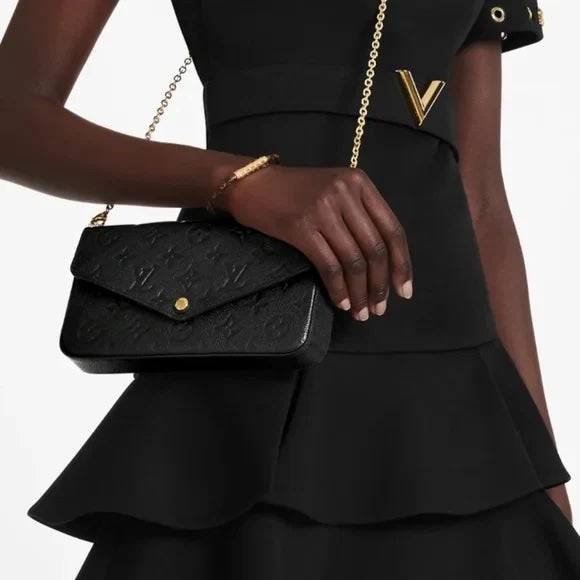 LOUIS VUITTON MONOGRAM POCHETTE FÉLICIE EMPREINTE LEATHER CROSSBODY