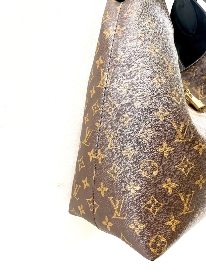 LOUIS VUITTON MONOGRAM FLOWER HOBO BAG BLACK