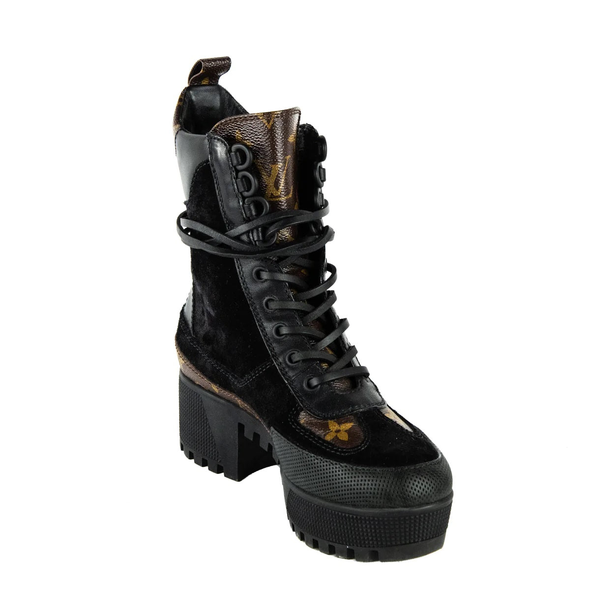 LOUIS VUITTON Patent Calfskin Catogram Star Trail Ankle Boots