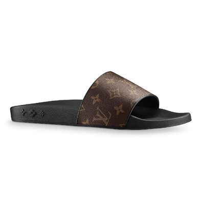 Louis Vuitton Men's Waterfront Mule Sandals Monogram Rubber Brown