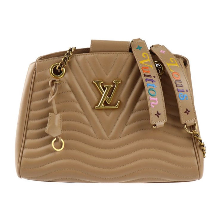 LOUIS VUITTON NEW WAVE CALFSKIN LEATHER CHAIN TOTE BAG