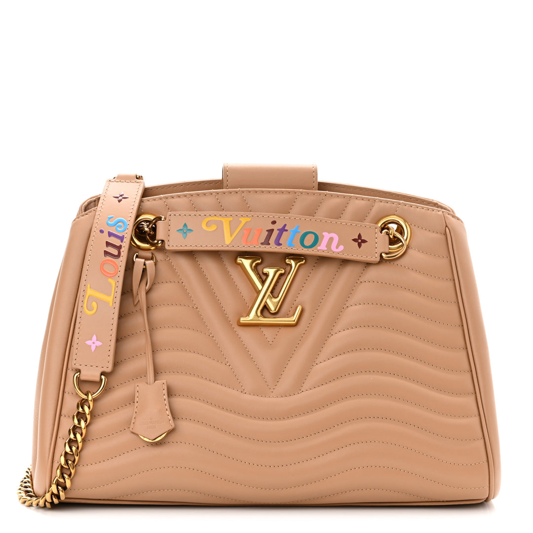LOUIS VUITTON NEW WAVE CALFSKIN LEATHER CHAIN TOTE BAG