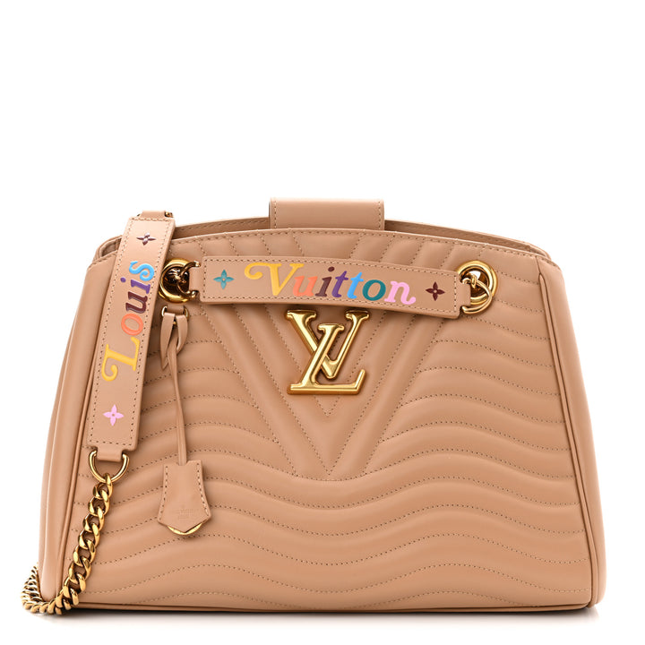 LOUIS VUITTON NEW WAVE CALFSKIN LEATHER CHAIN TOTE BAG