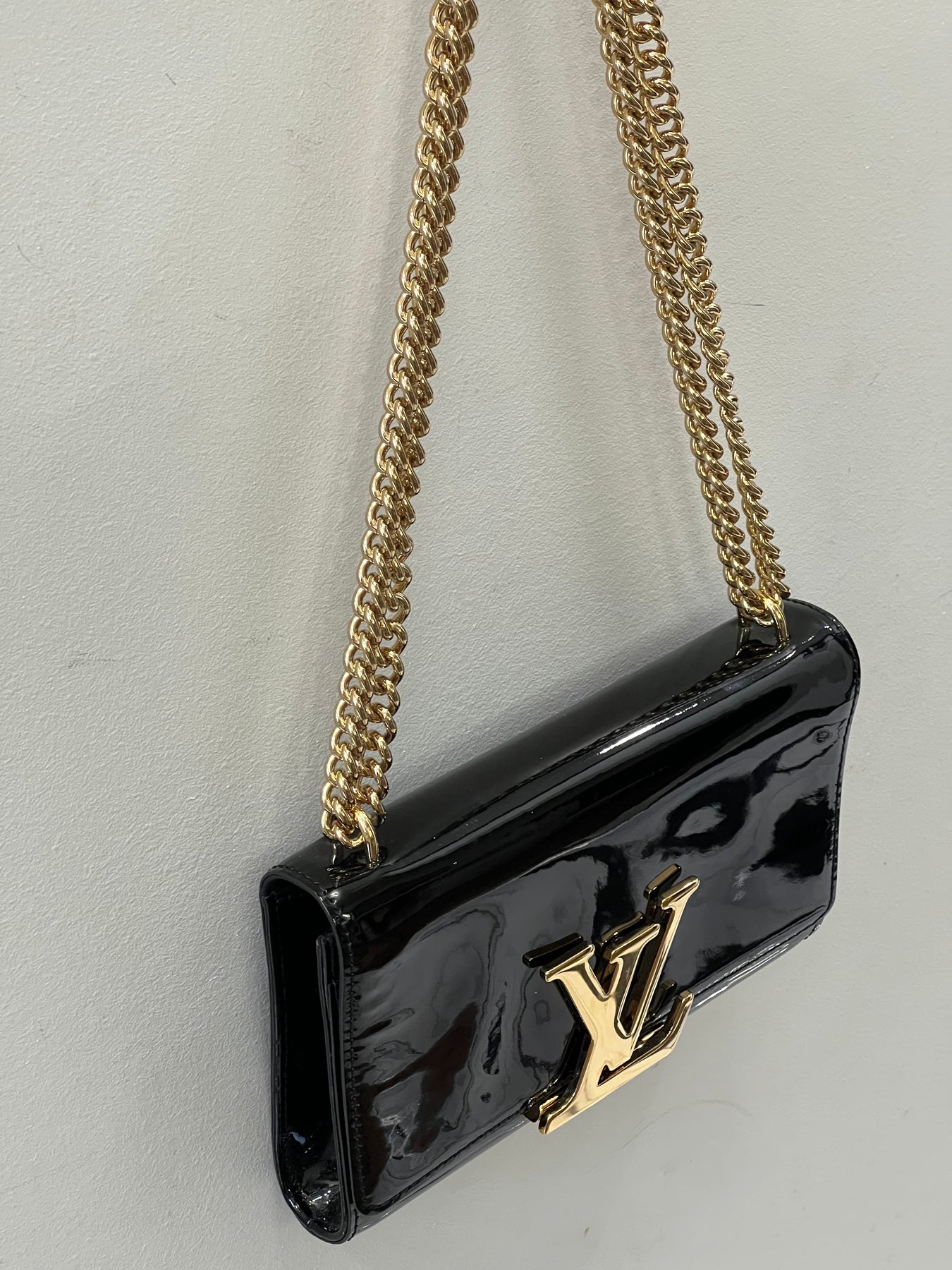 Gray Louis Vuitton Louise Chain MM Shoulder Bag