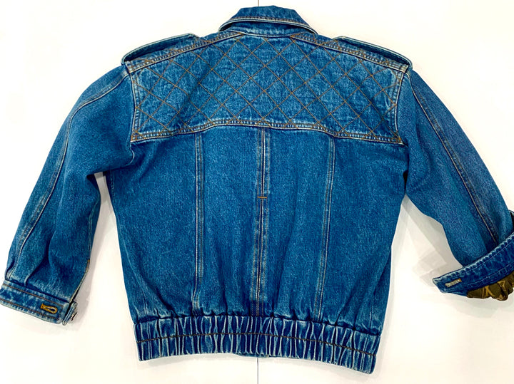 LOUIS VUITTON QUILTED DENIM  SILK MONOGRAM JACKET