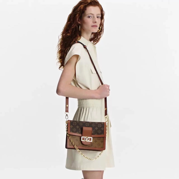 LOUIS VUITTON REVERSE MONOGRAM DAUPHINE MM CROSSBODY