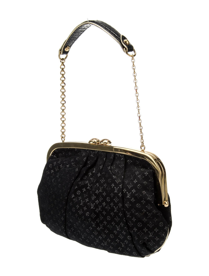 LOUIS VUITTON SATIN MONOGRAM AUMONIERE CLUTCH BAG