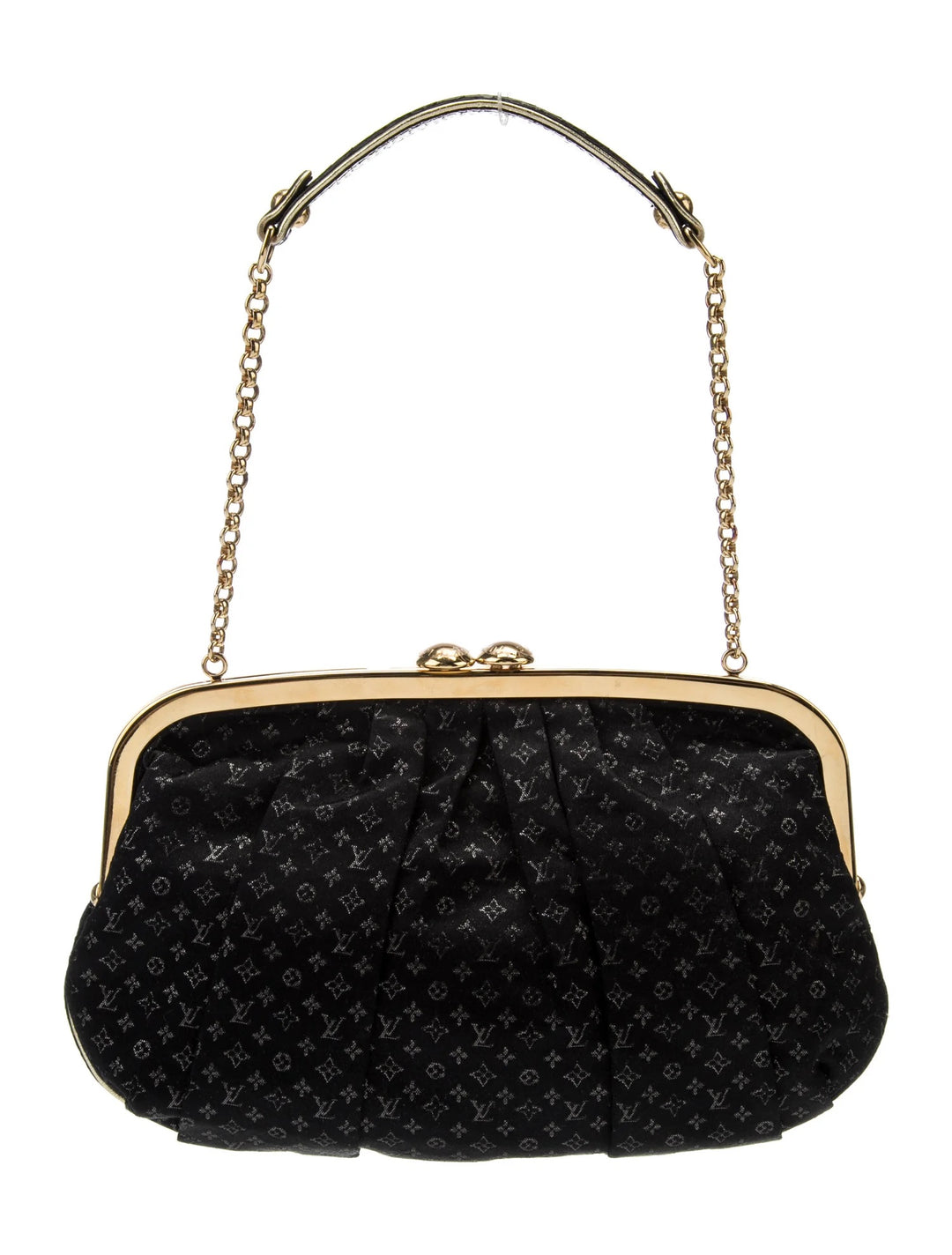 LOUIS VUITTON SATIN MONOGRAM AUMONIERE CLUTCH BAG