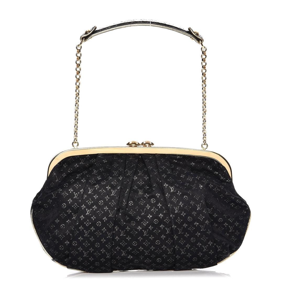 LOUIS VUITTON SATIN MONOGRAM AUMONIERE CLUTCH BAG