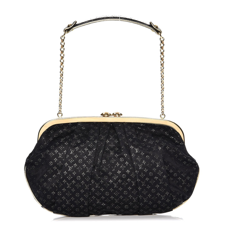 LOUIS VUITTON SATIN MONOGRAM AUMONIERE CLUTCH BAG
