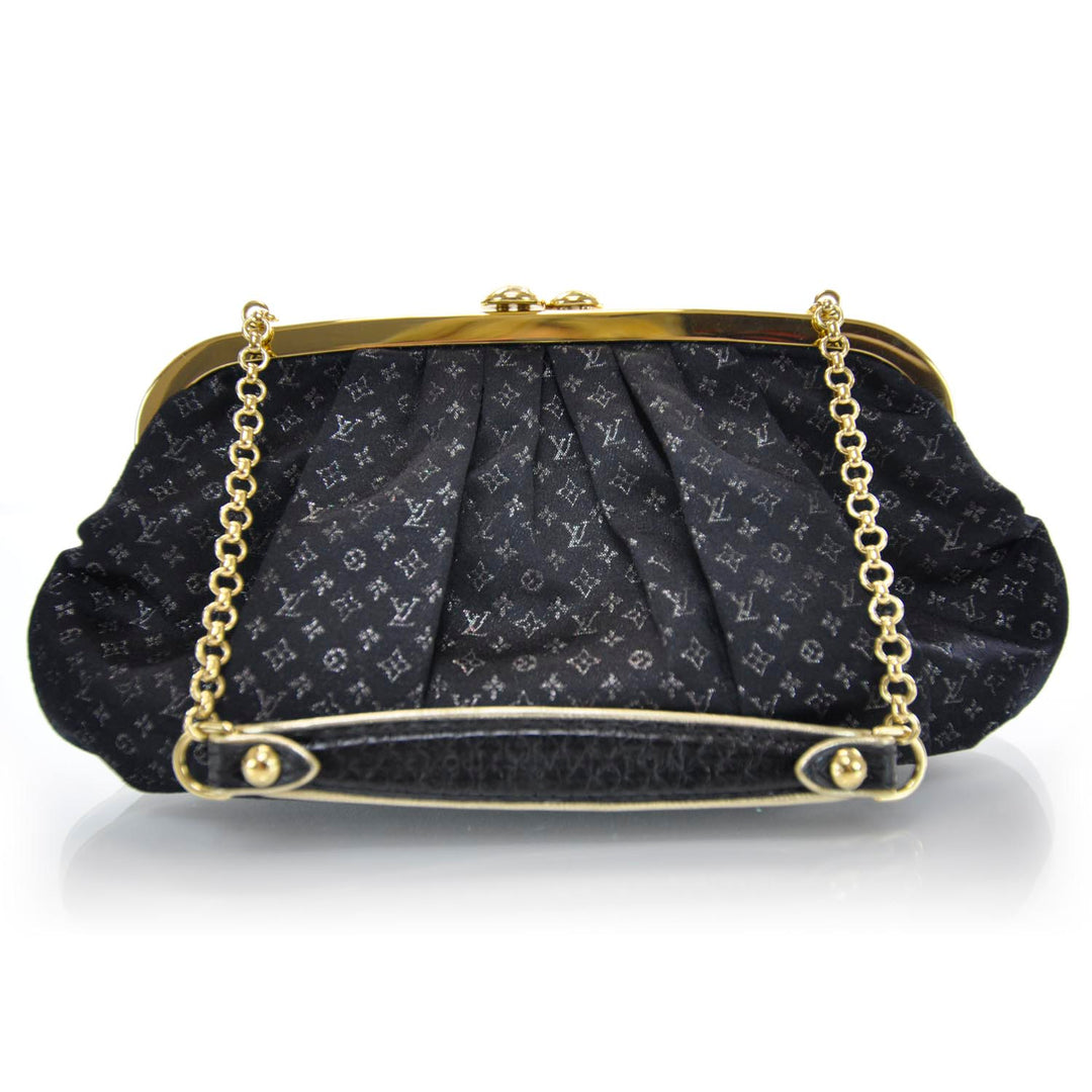 LOUIS VUITTON SATIN MONOGRAM AUMONIERE CLUTCH BAG