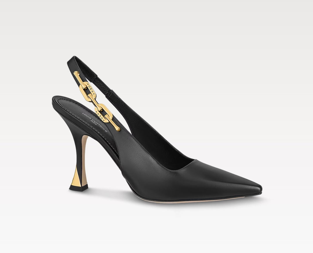 LOUIS VUITTON SPARKLE SLINGBACK CALFSKIN LEATHER PUMPS