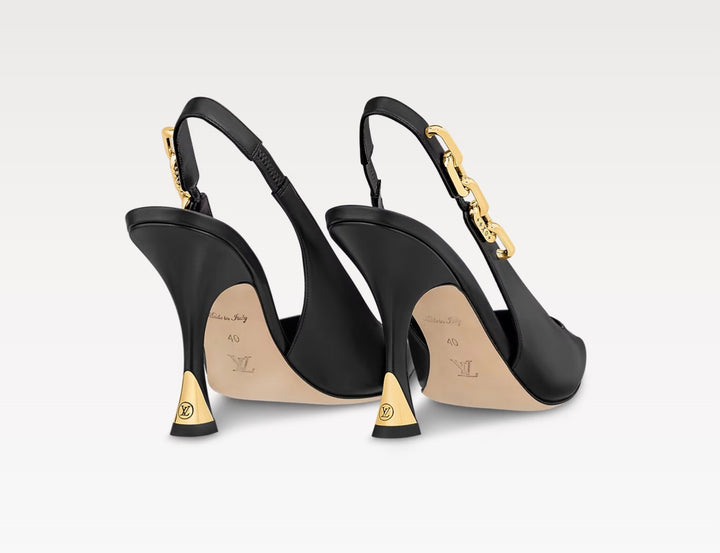 LOUIS VUITTON SPARKLE SLINGBACK CALFSKIN LEATHER PUMPS
