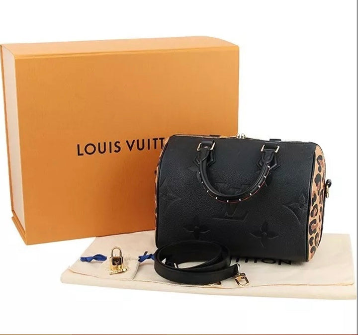 LOUIS VUITTON EMPREINTE GIANT MONOGRAM WILD AT HEART SPEEDY BANDOULIERE 25 SHOULDER BAG