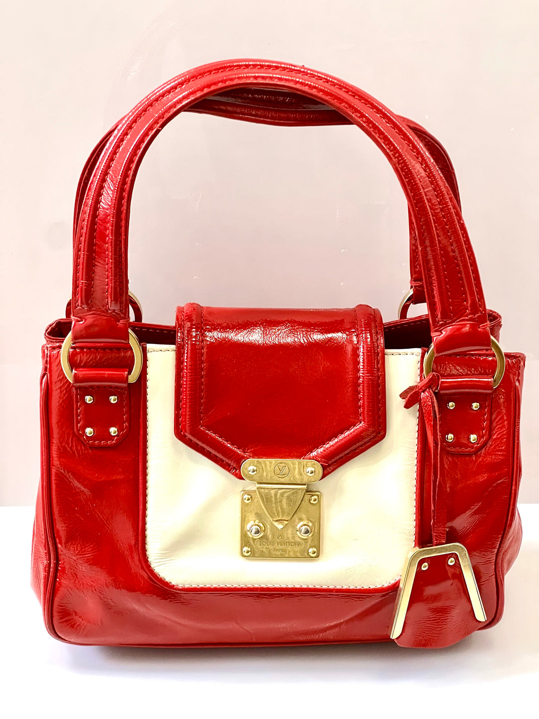 LOUIS VUITTON VERNIS LEATHER CRUISE SAC BICOLOR HANDBAG