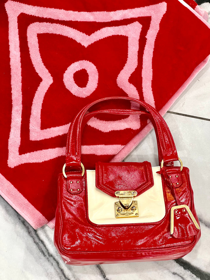 LOUIS VUITTON VERNIS LEATHER CRUISE SAC BICOLOR HANDBAG