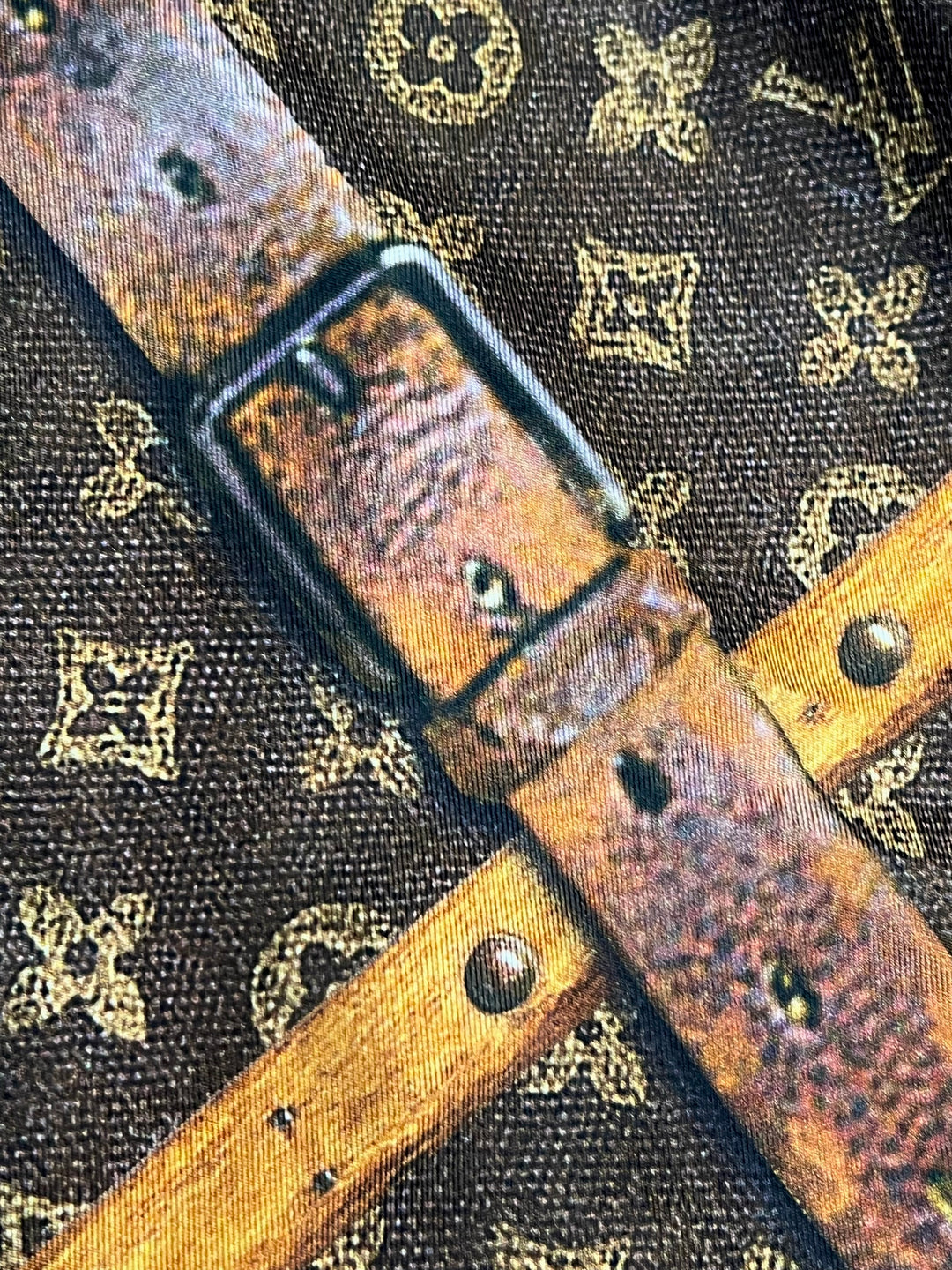 LOUIS VUITTON WOOL SILK TRUNK PRINT CREWNECK SWEATER
