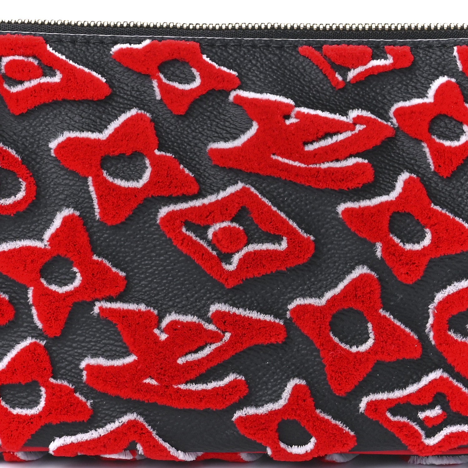LOUIS VUITTON X UF Tufted Monogram Pochette Accessories Black Red